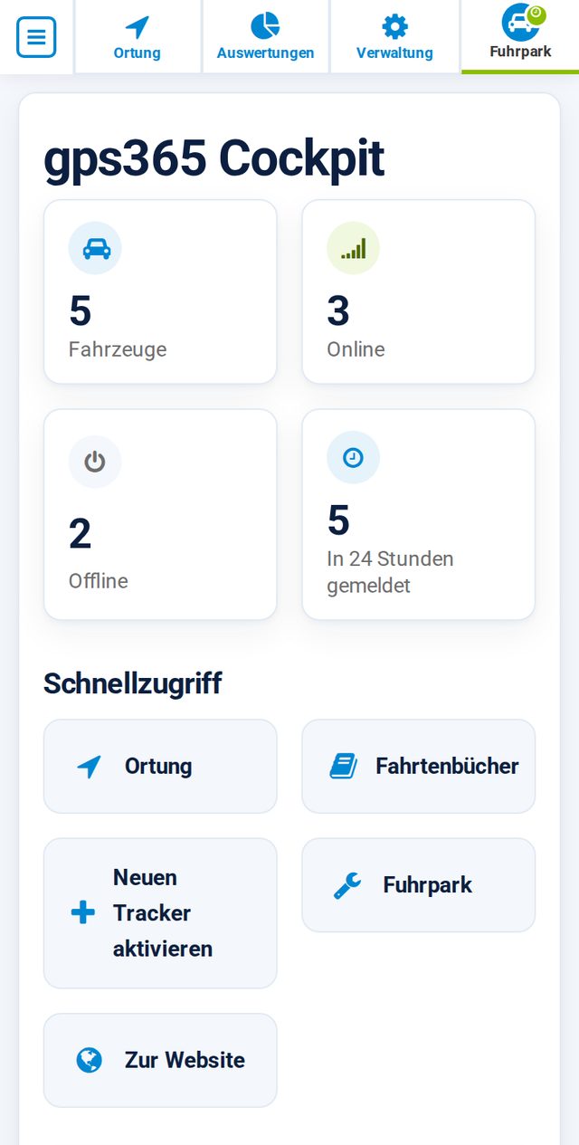 Das neue Dashboard auf dem Smartphone